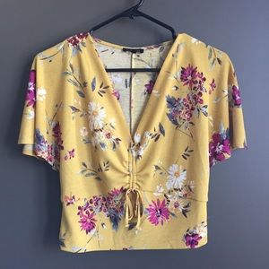 Dynamite v-neck floral blouse